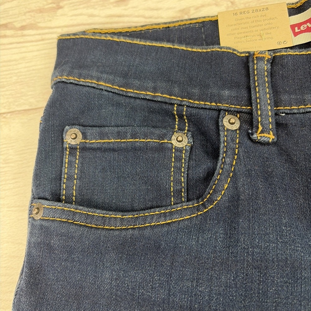 NWT Levi Strauss Teens 16 Reg 510 Dark Denim Stretch Hip To Ankle Skinny Jeans - Picture 8 of 16